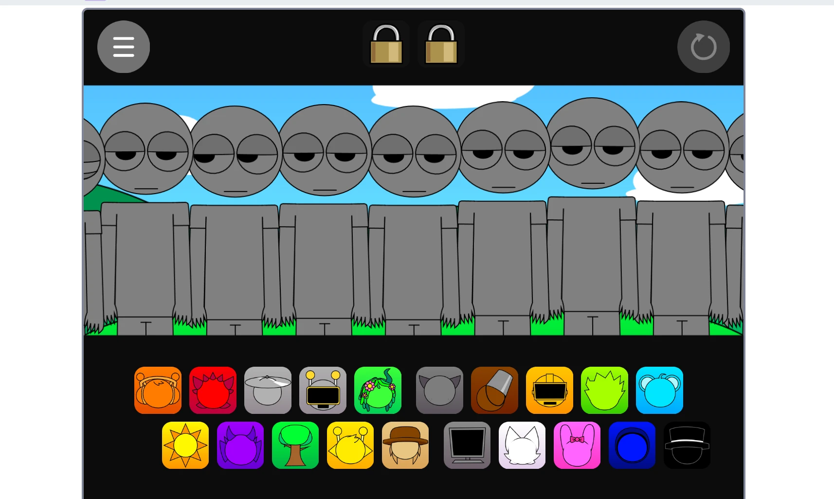 Sprunki Pyramixed Human Edition human character selection