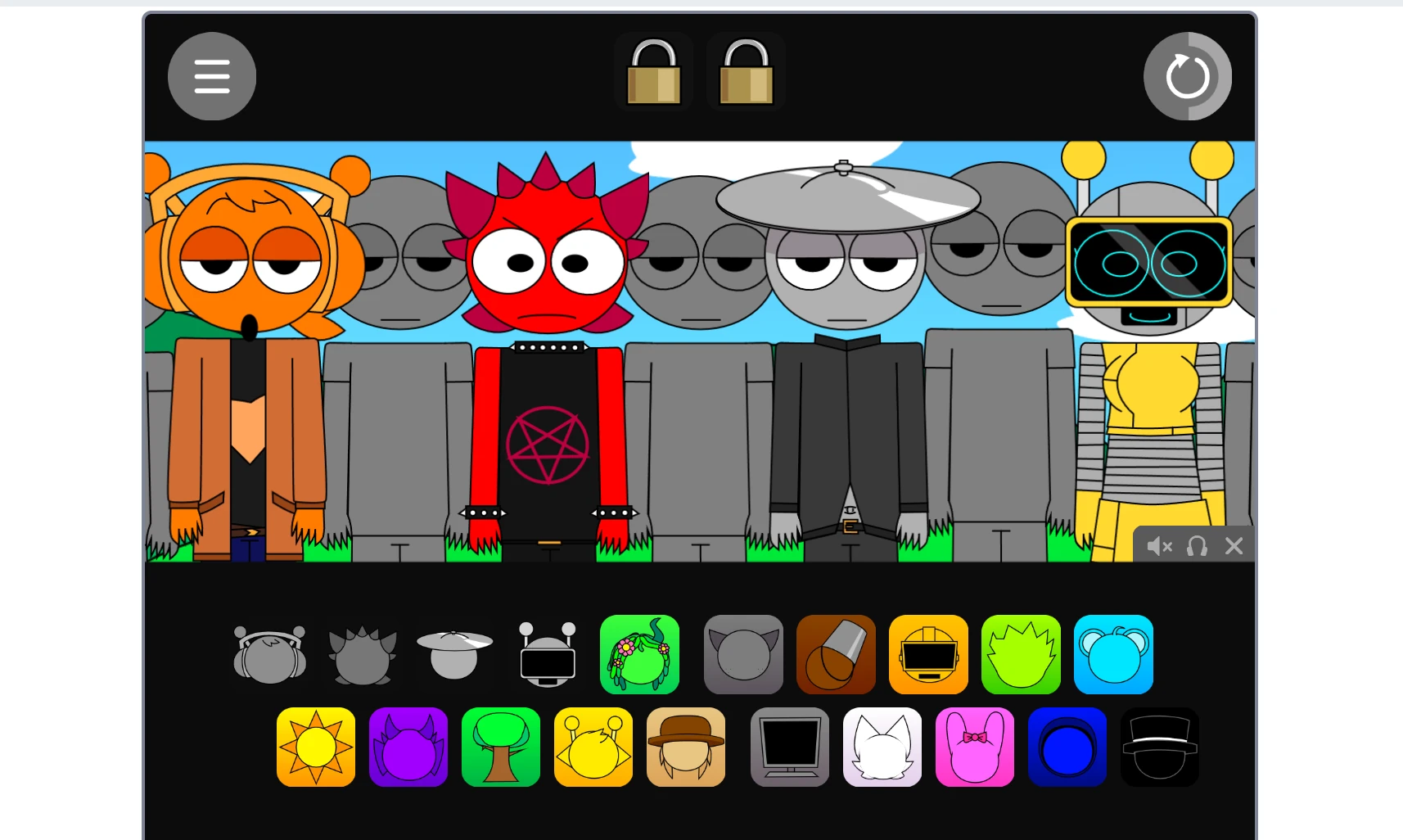 Sprunki Pyramixed Human Edition sound icon assignment to human characters