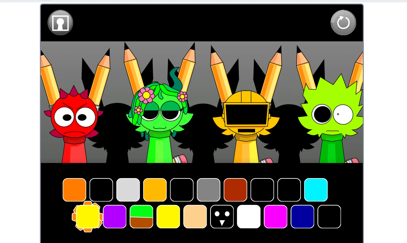 Sprunki Pyramixed Penz complete music composition screen