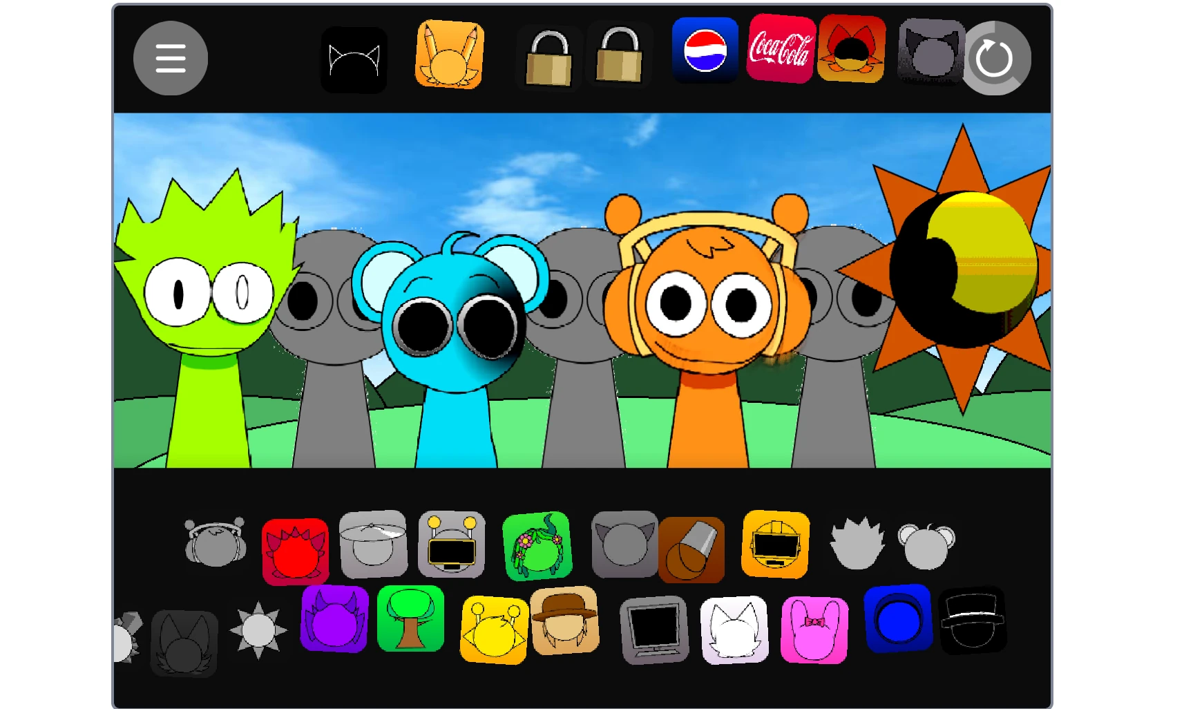 Sprunki Pyramixed Regretful v2 gameplay screenshot 4