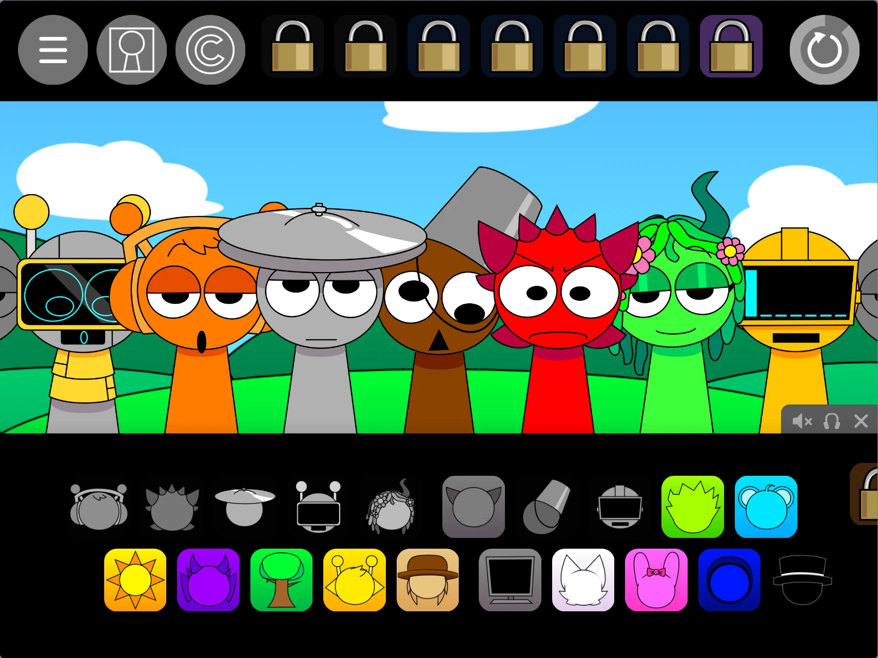 Sprunki Pyramixed with OCs gameplay creating music with characters