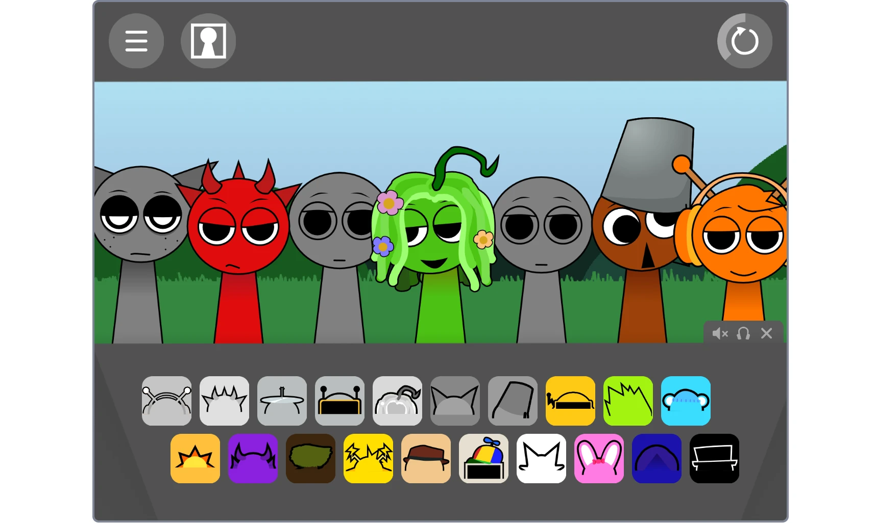Sprunki Retake Phase 3 music composition with multiple characters