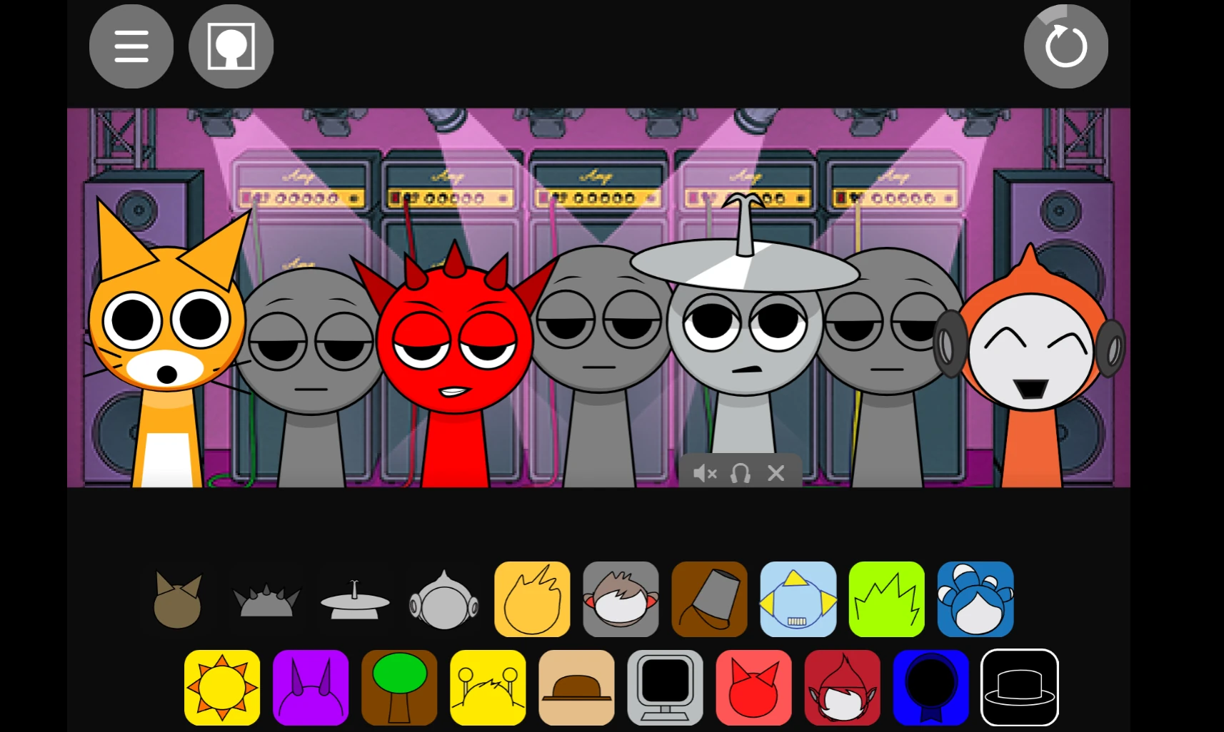 Sprunki Scratch sound selection interface