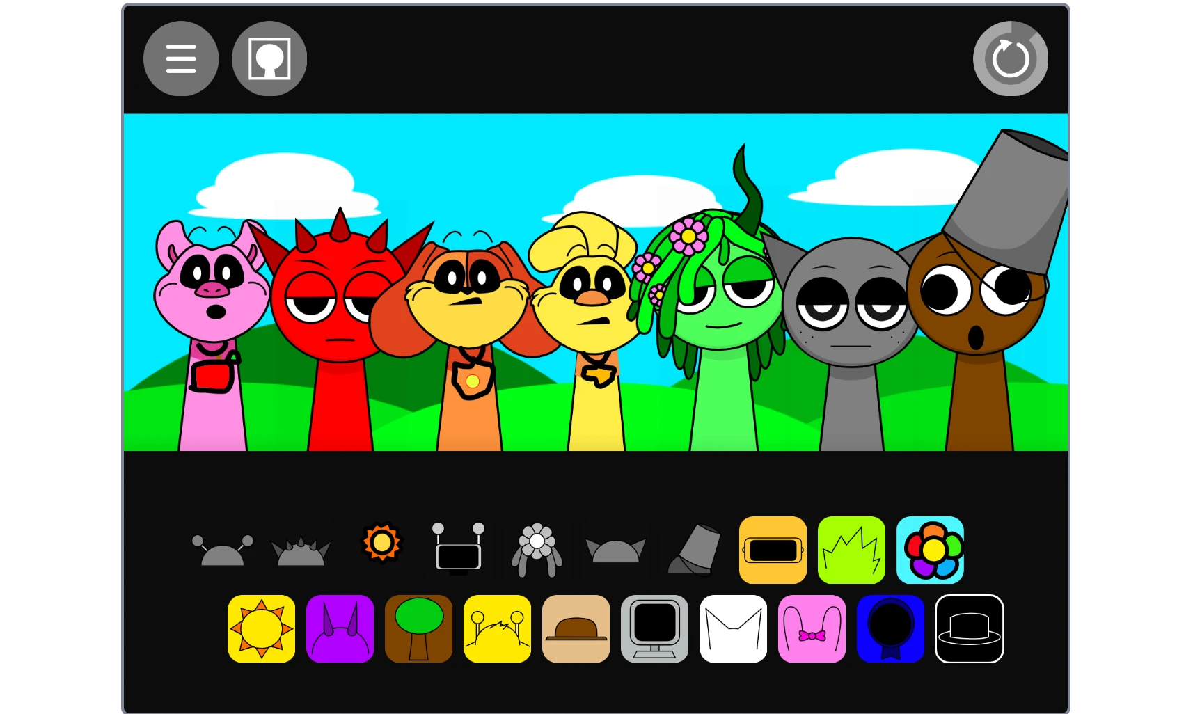 Sprunki Smiling Critters cute animal characters making music