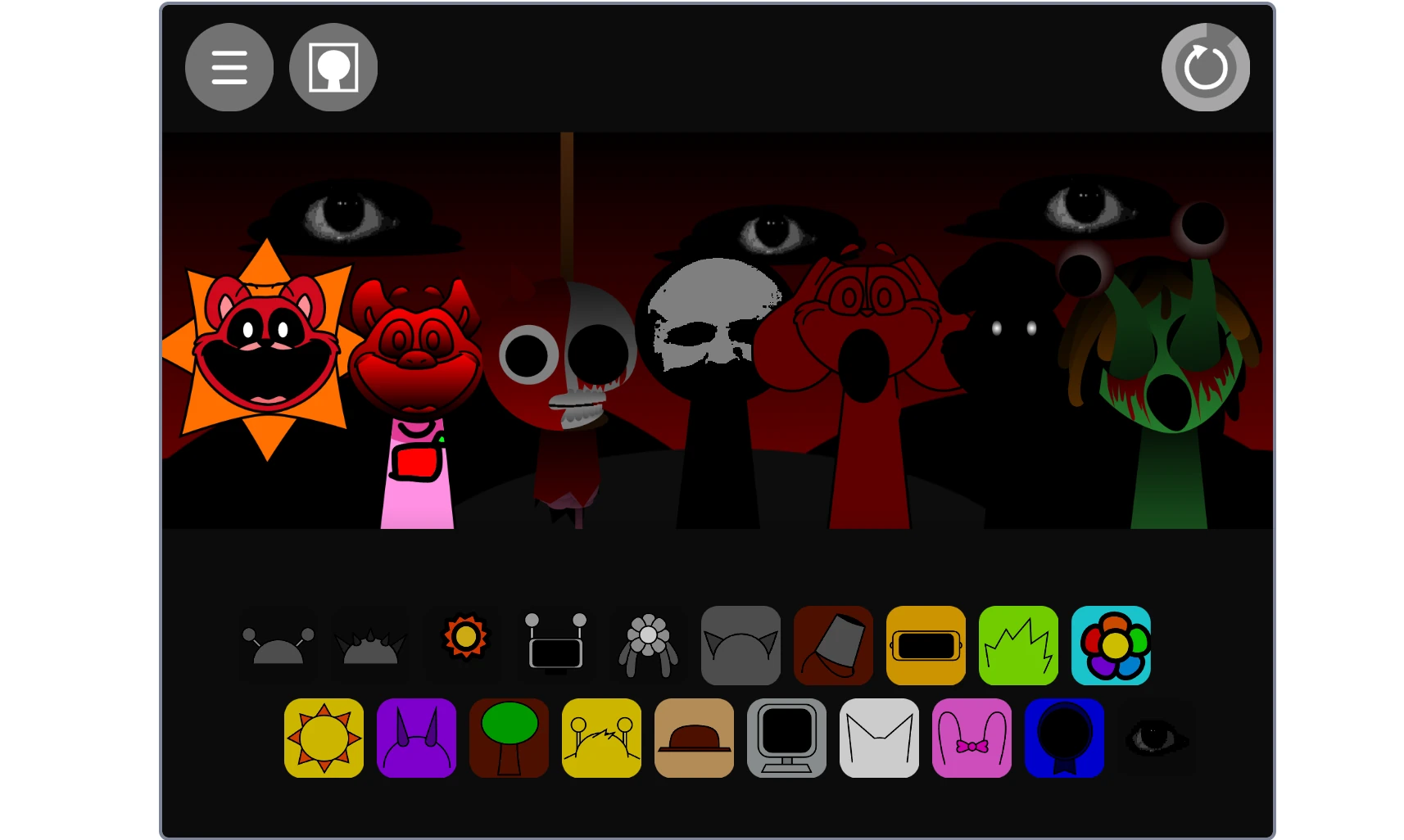 Sprunki Smiling Critters character customization options