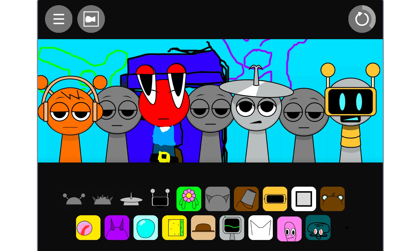 Sprunki Spongebob Mod gameplay with Spongebob character