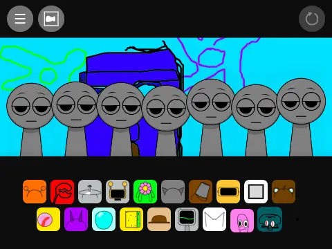 Sprunki Spongebob Mod rhythm game with Spongebob Squarepants characters