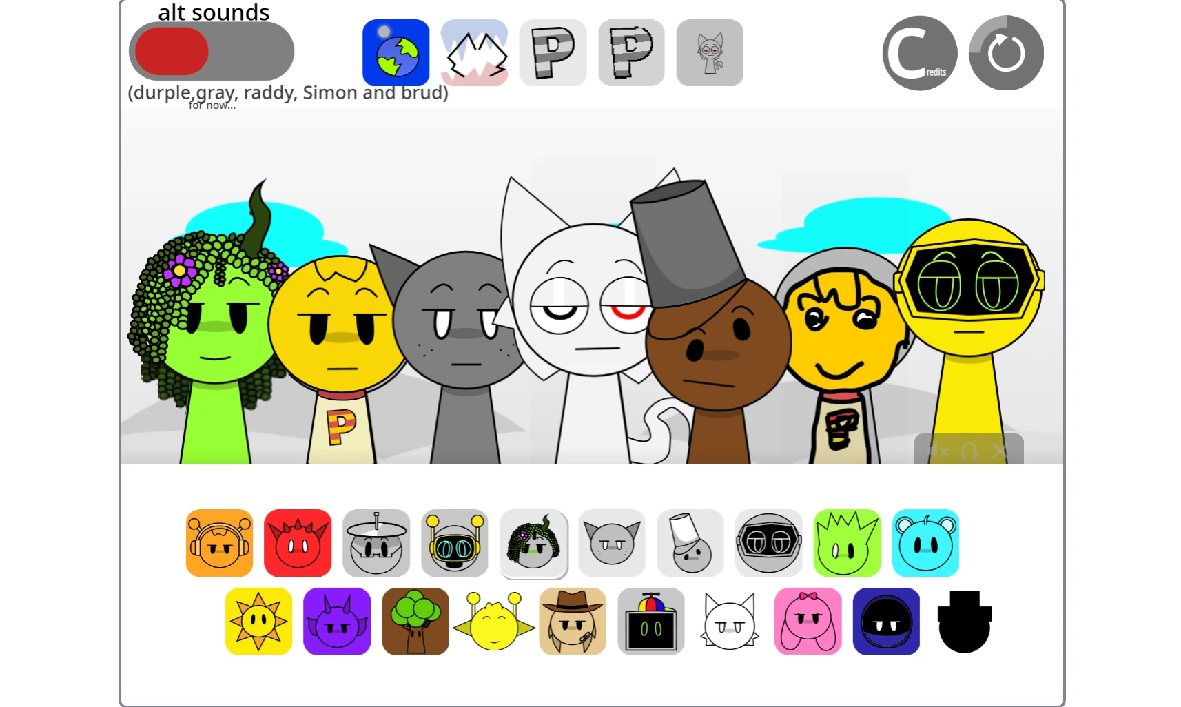 Sprunki Super Tunes recreation challenge interface