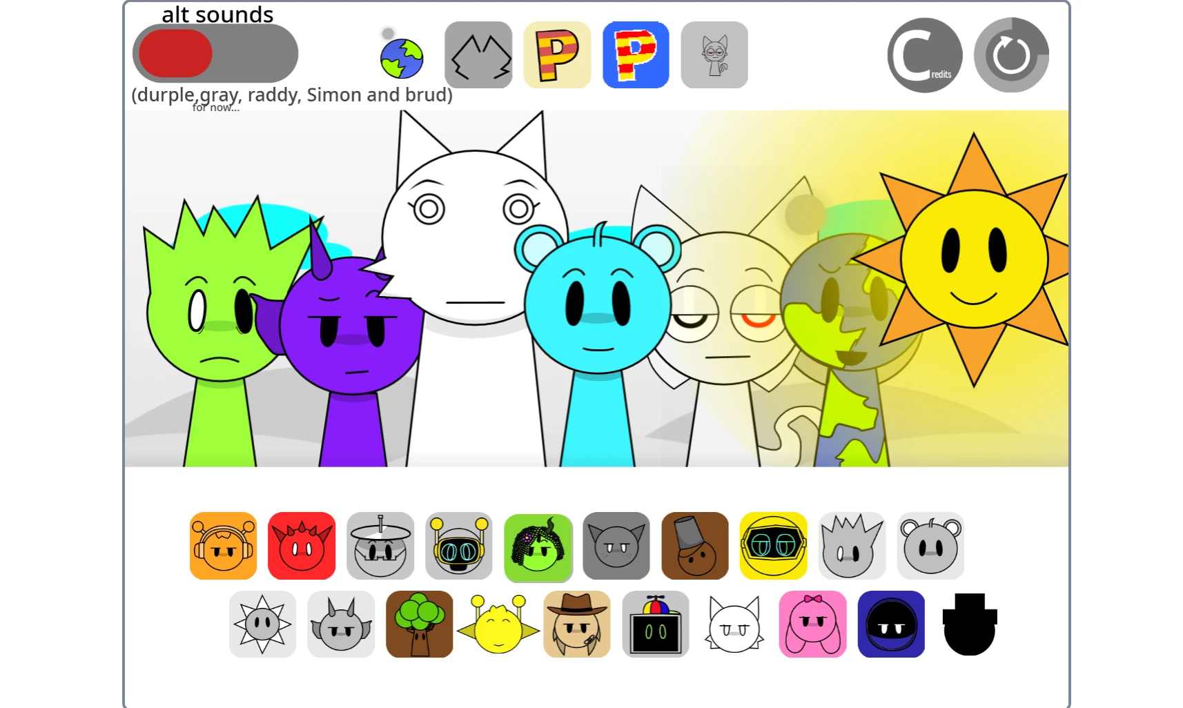 Sprunki Super Tunes musical character arrangement