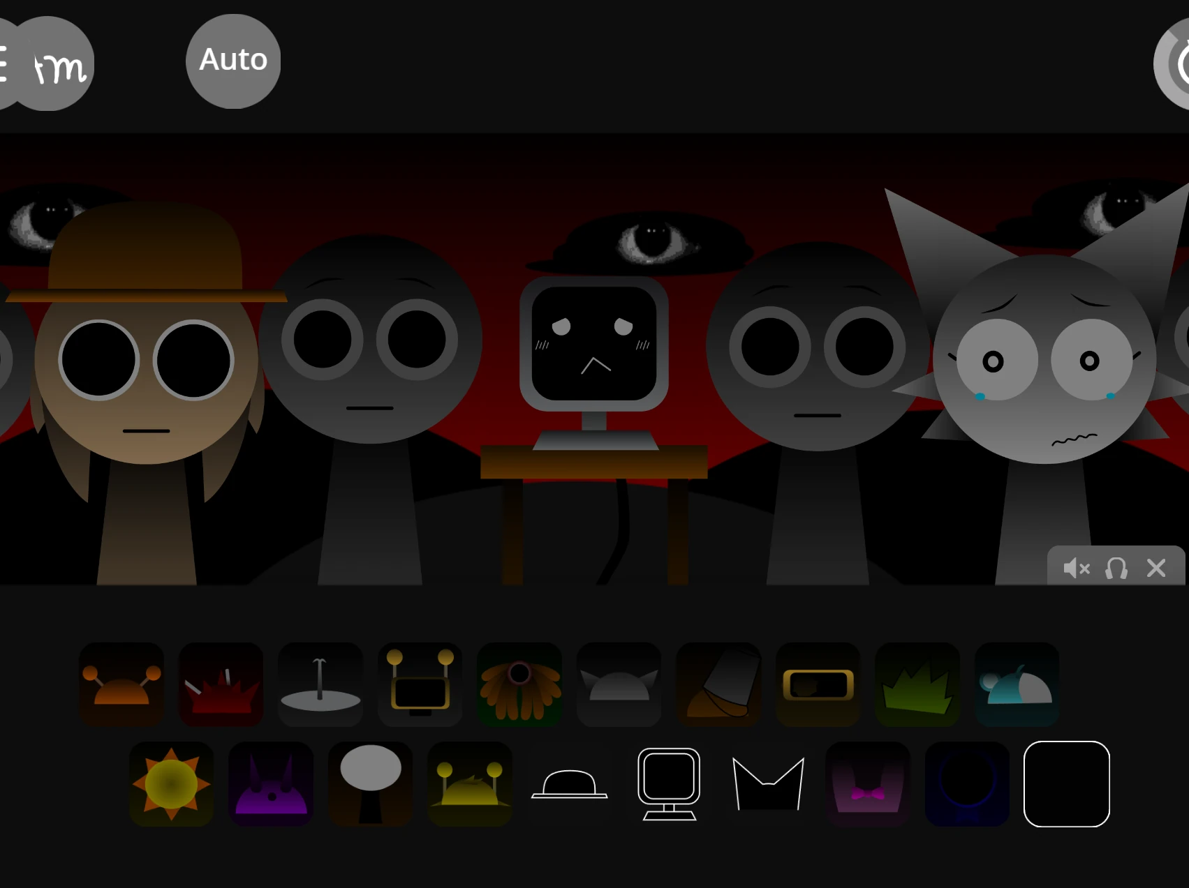 Gameplay showing complex composition with multiple swapped characters layered