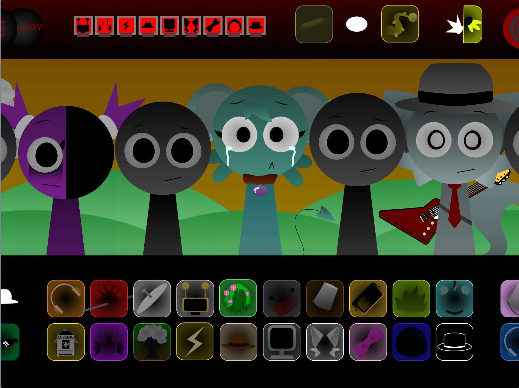 Sprunki Swap Retextured Phase 1.7 gameplay screenshot with character interactions