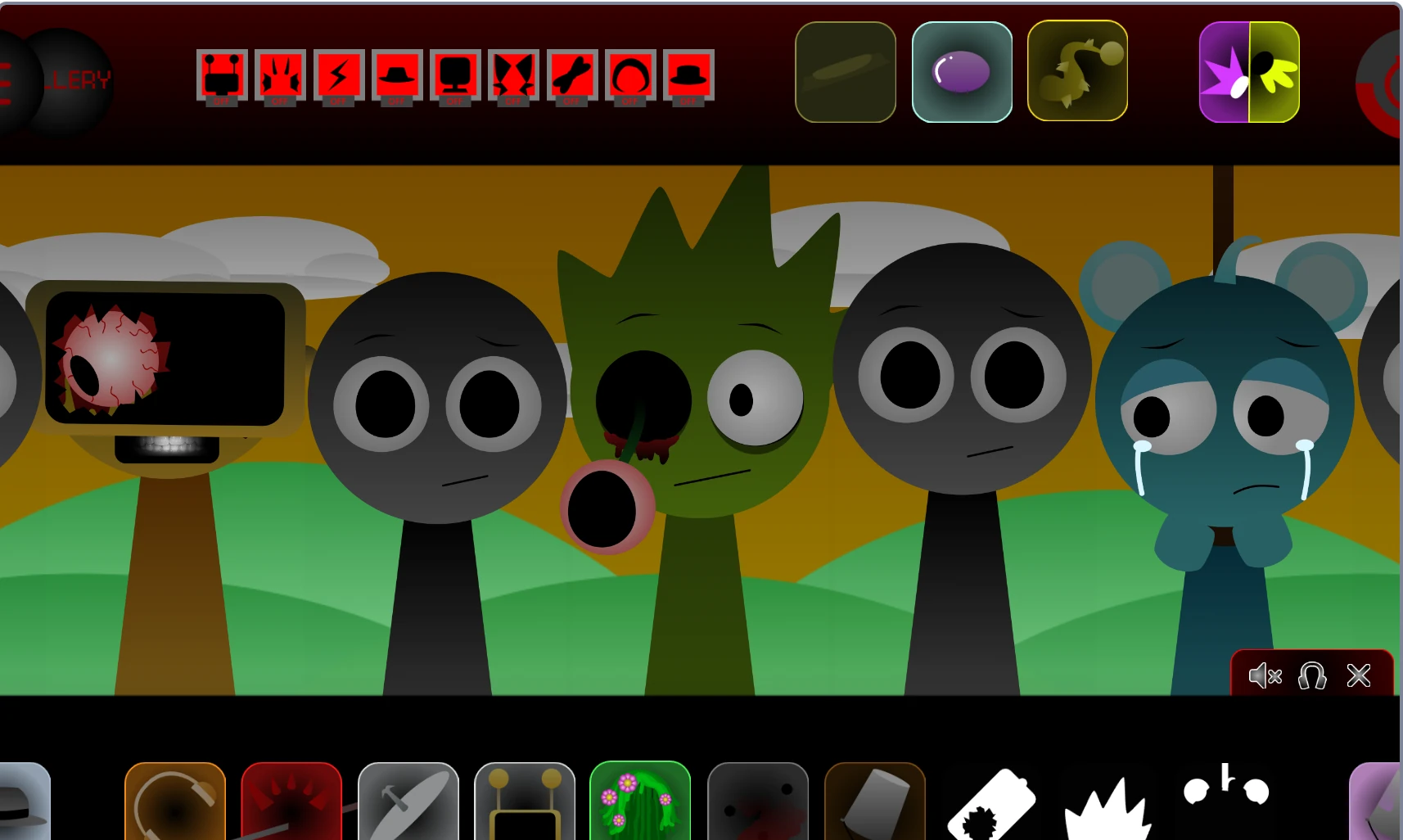 Sprunki Swap Retextured sound mixing dashboard with effects