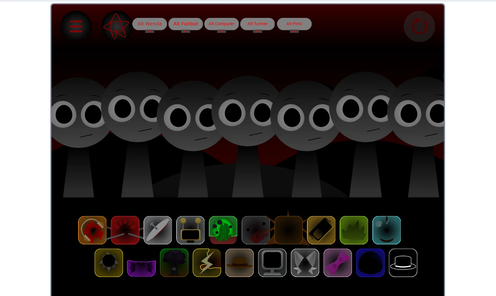 Sprunki Swap Retextured Phase 3 gameplay showing character selection