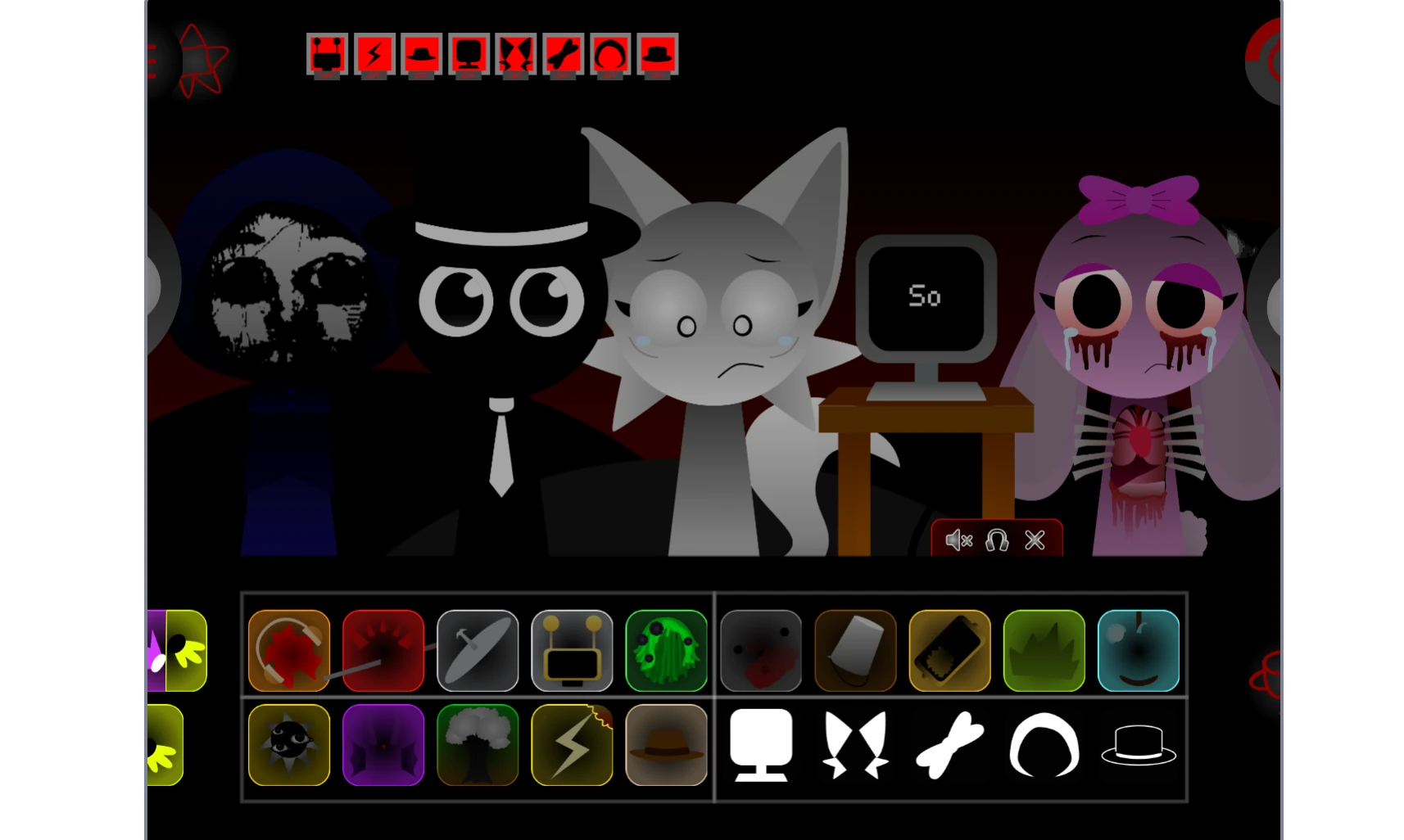 Multiple robot characters active in Sprunki music creation