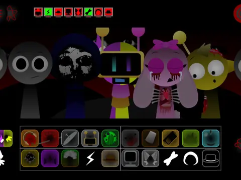 Sprunki Swapped Retextured but Kiki and Bouba are Robots rhythm music game