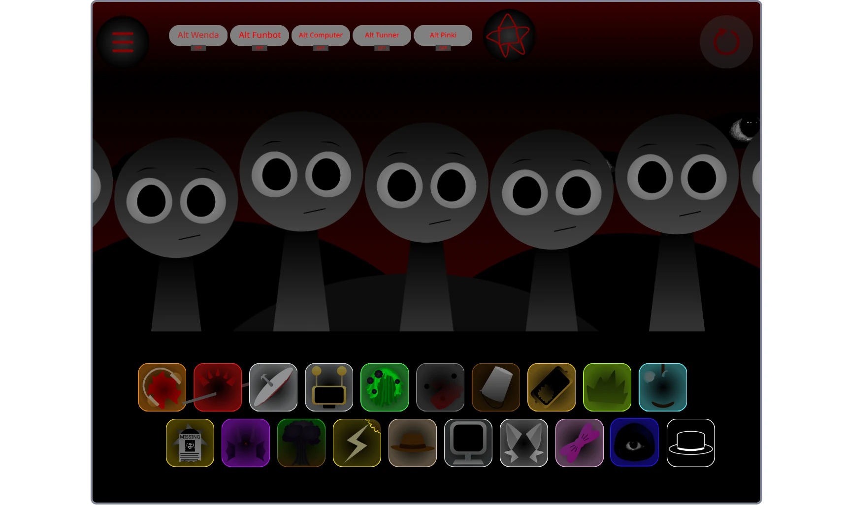 Sprunki Swapped Retextured character interface with new visuals