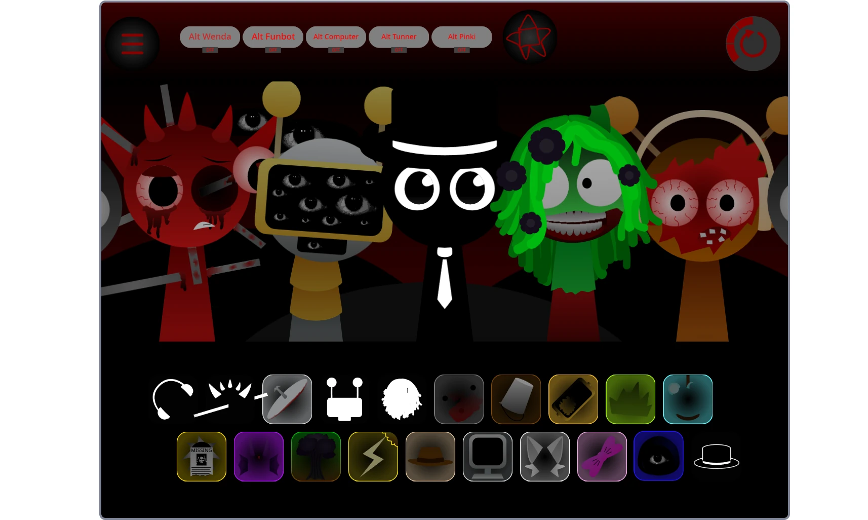 Music creation interface of Sprunki Swapped Retextured mod