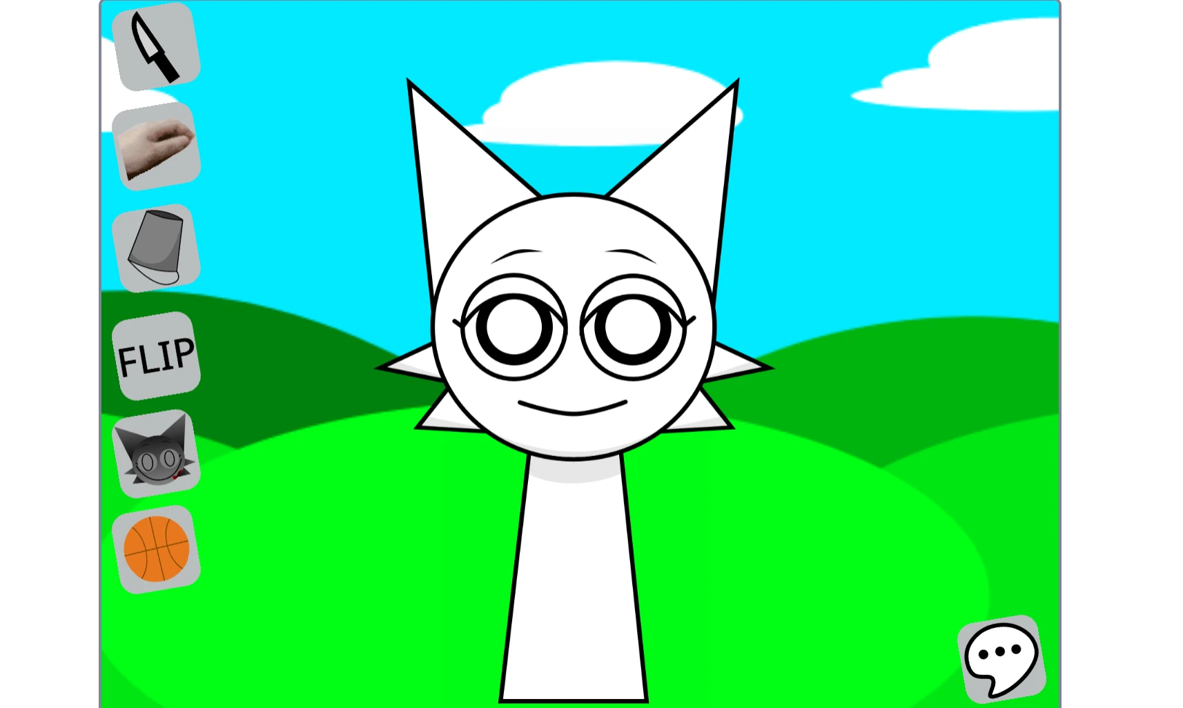 Talking Wenda Sprunki gameplay screenshot showing character interaction