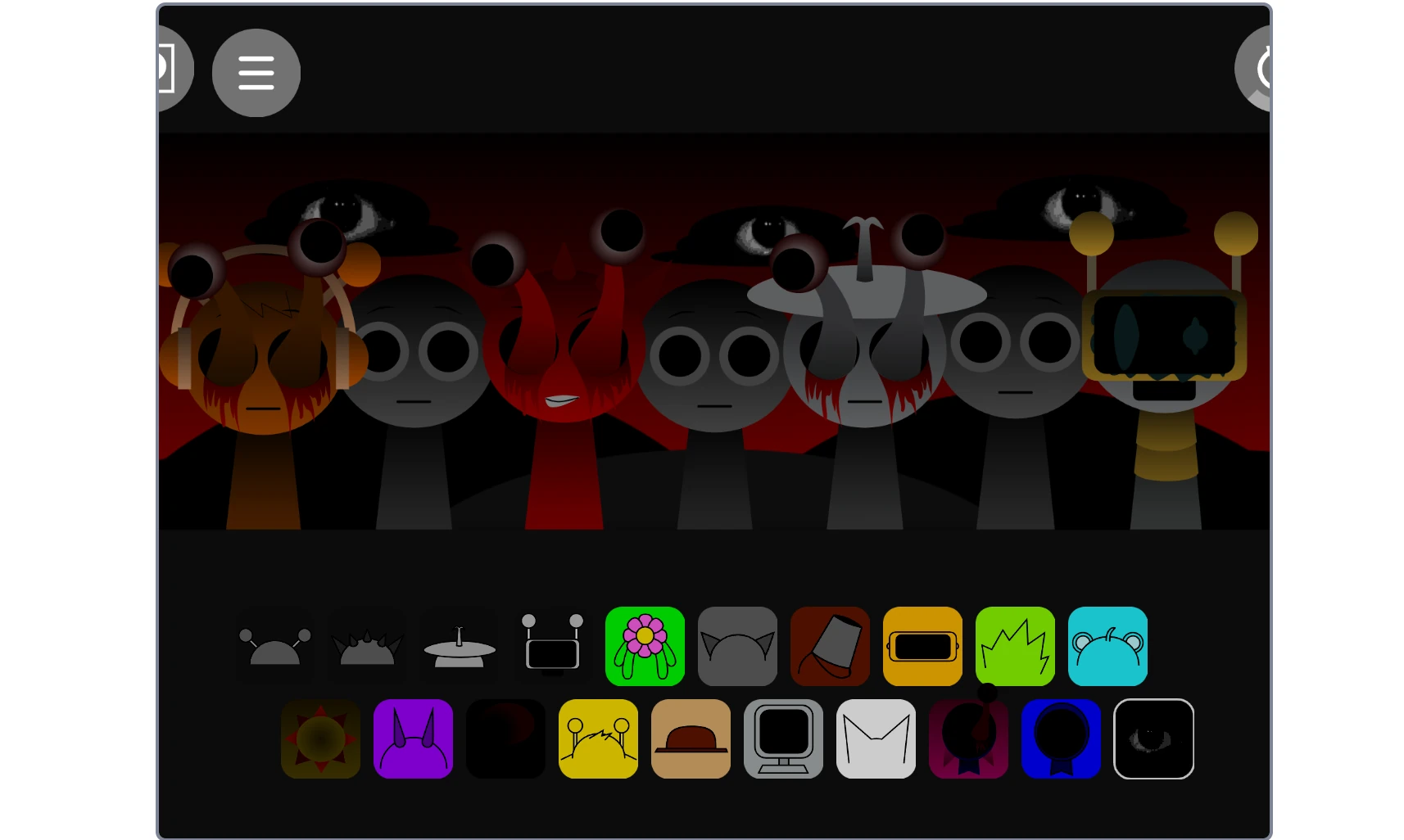 Sprunki Vineria Treatment sound and character selection