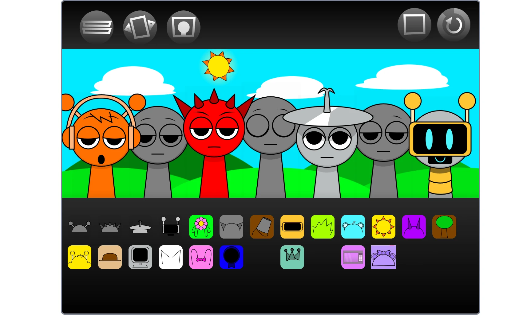 Sprunki With OC character design interface