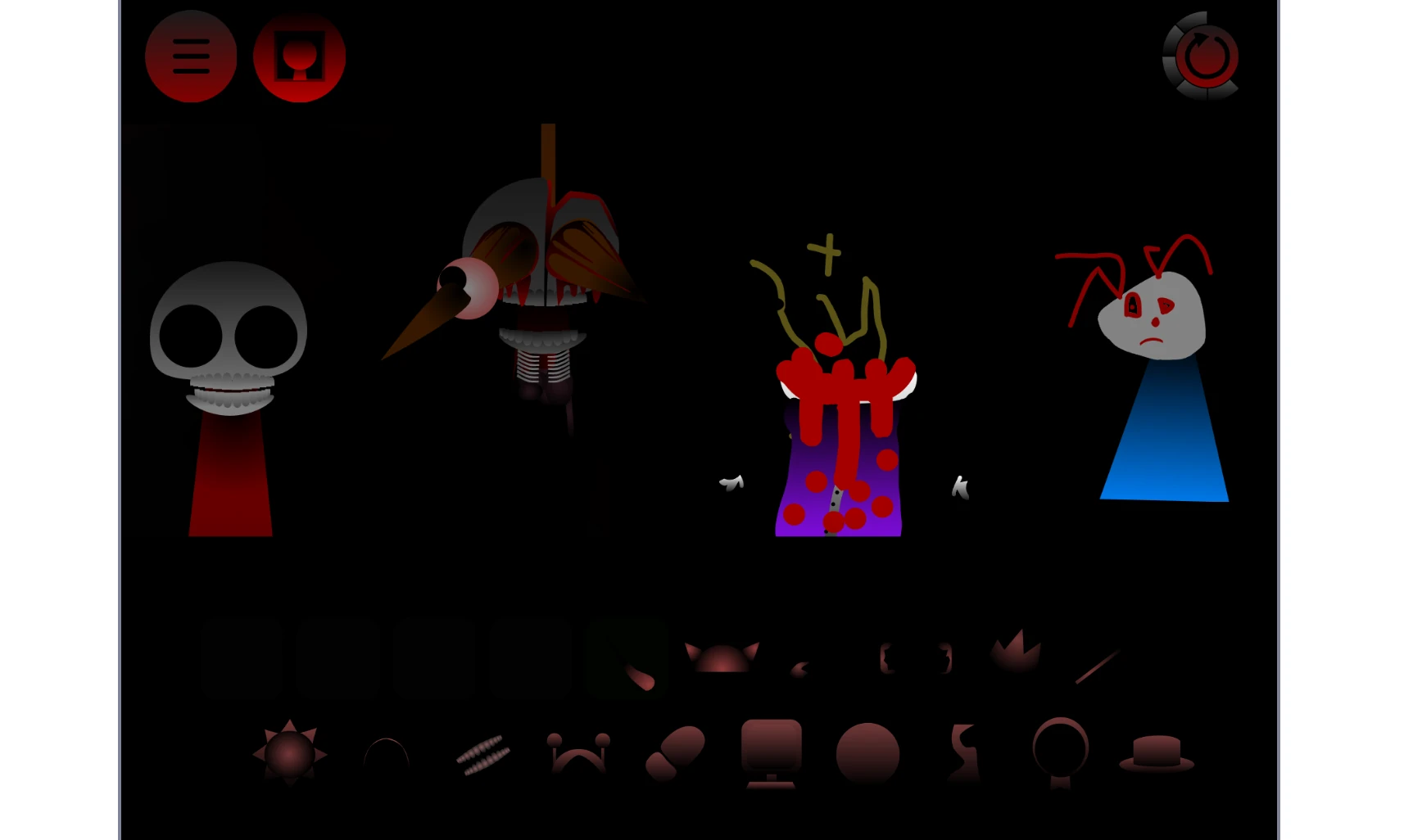 Sprunki4 gameplay screen showing colorful characters and music interface