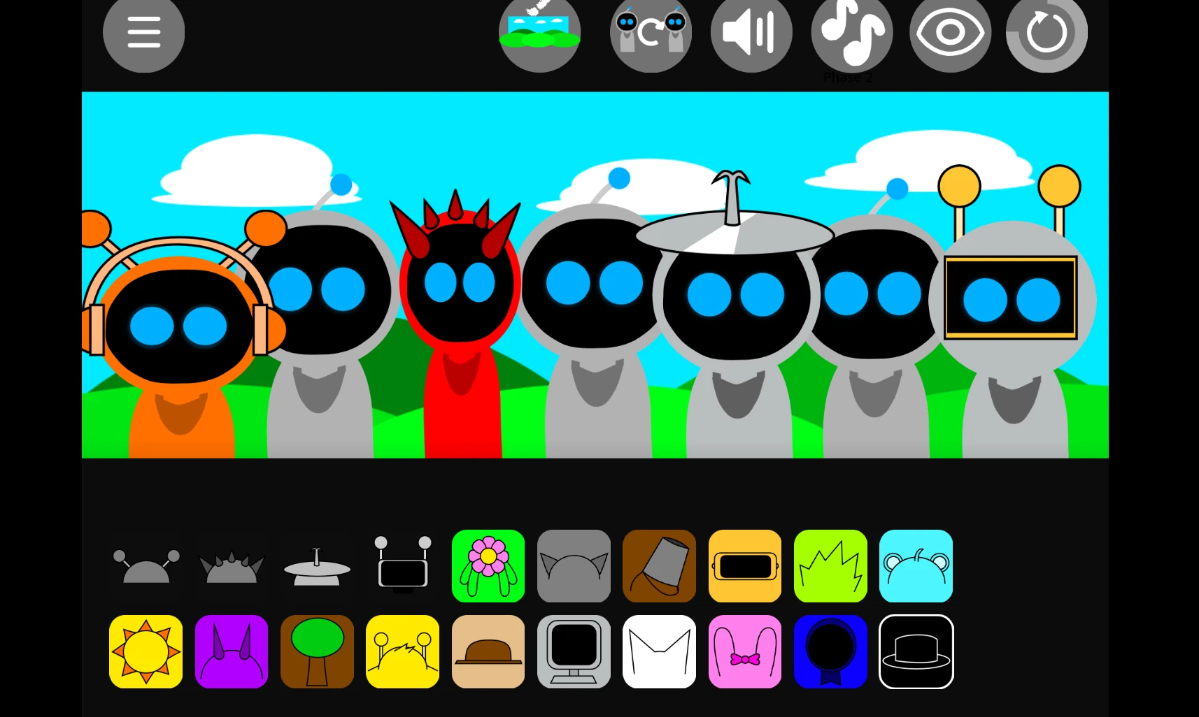 Sprunkibot gameplay showing robotic interface