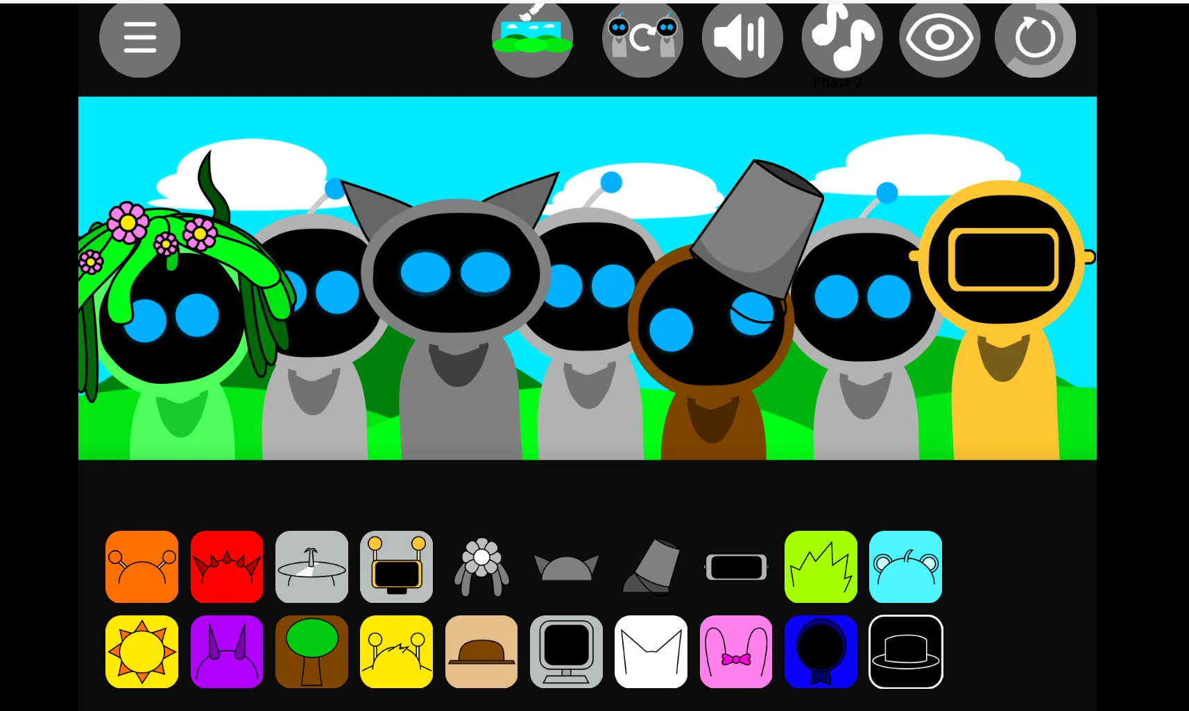 Sprunkibot game running on mobile device screen