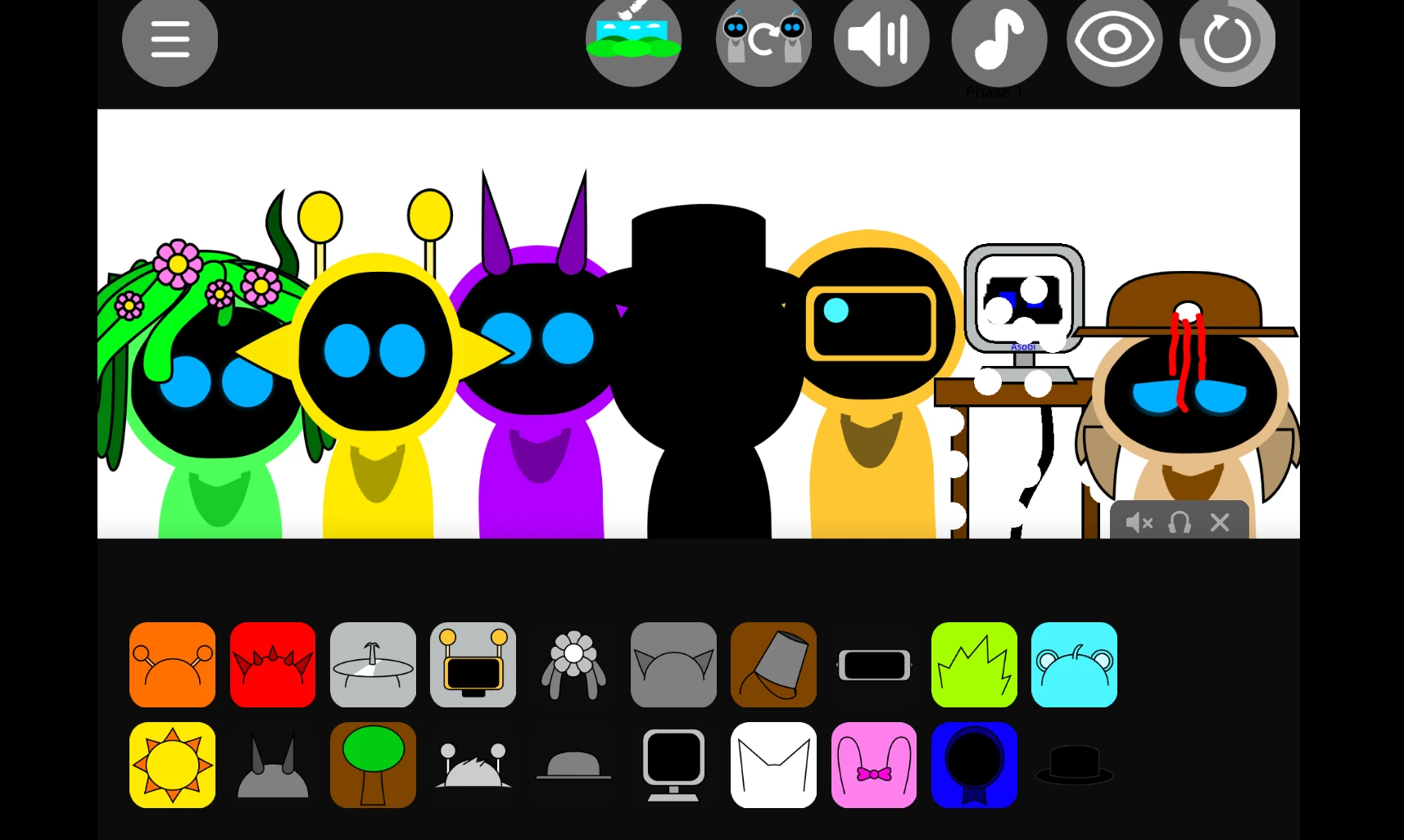 Sprunkibot full band setup with all characters active