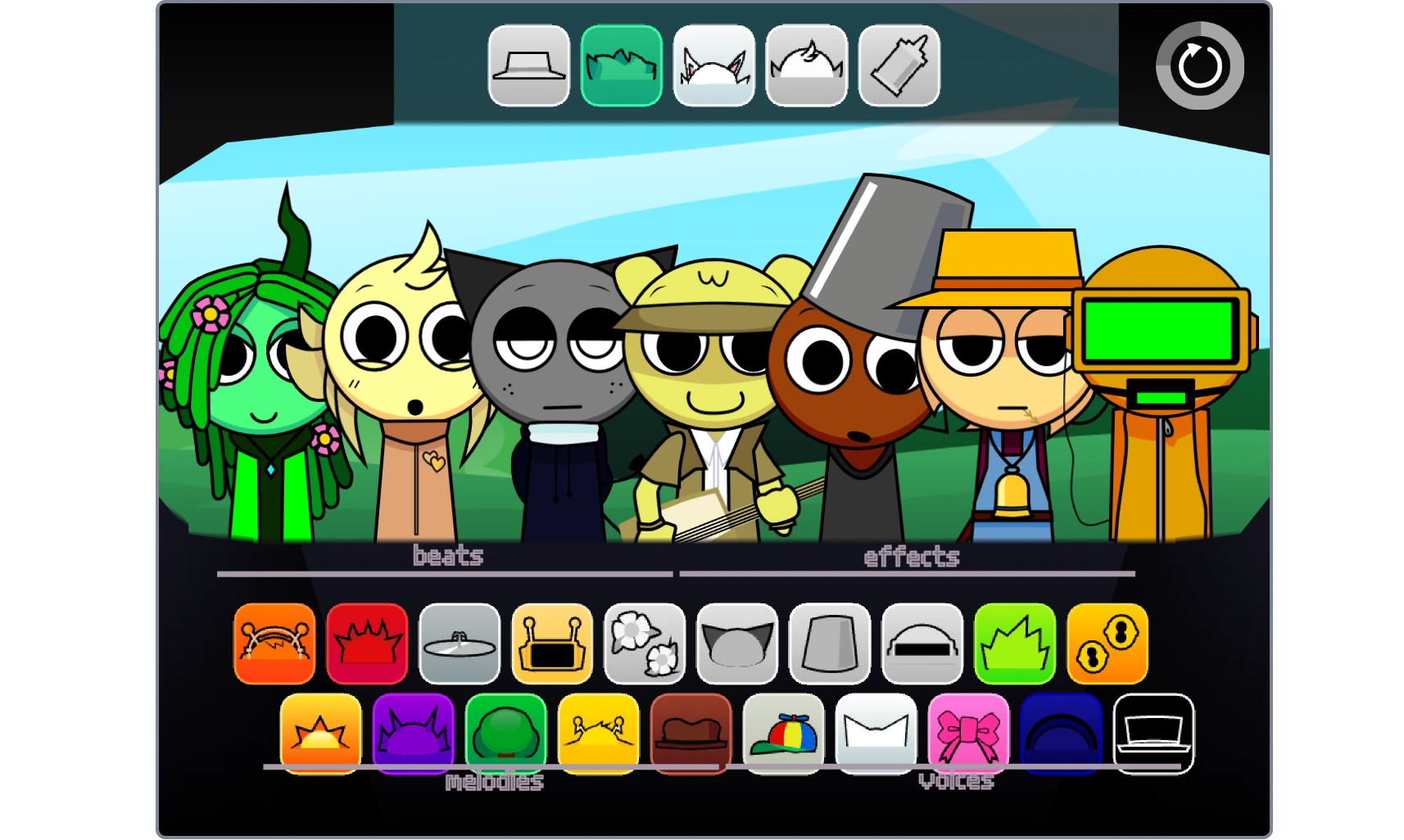 Sprunki Parodybox Big Update sound mixing panel