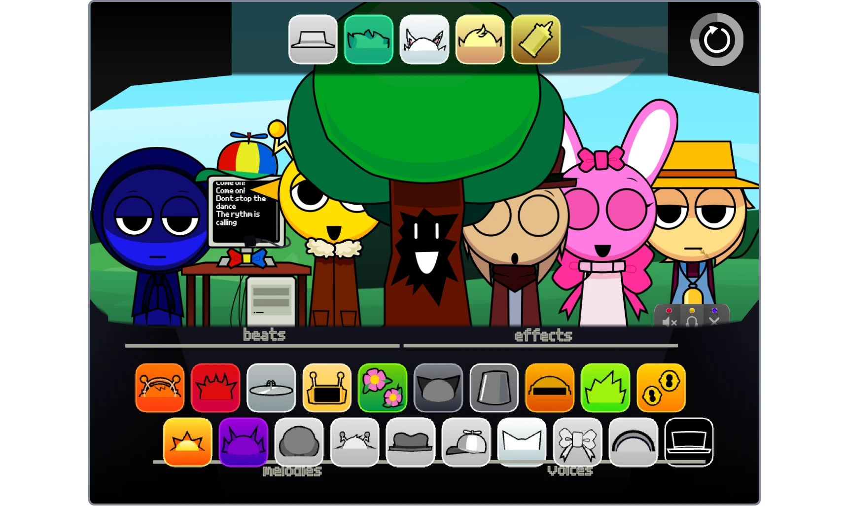 Sprunki Parodybox Big Update sound effects selection