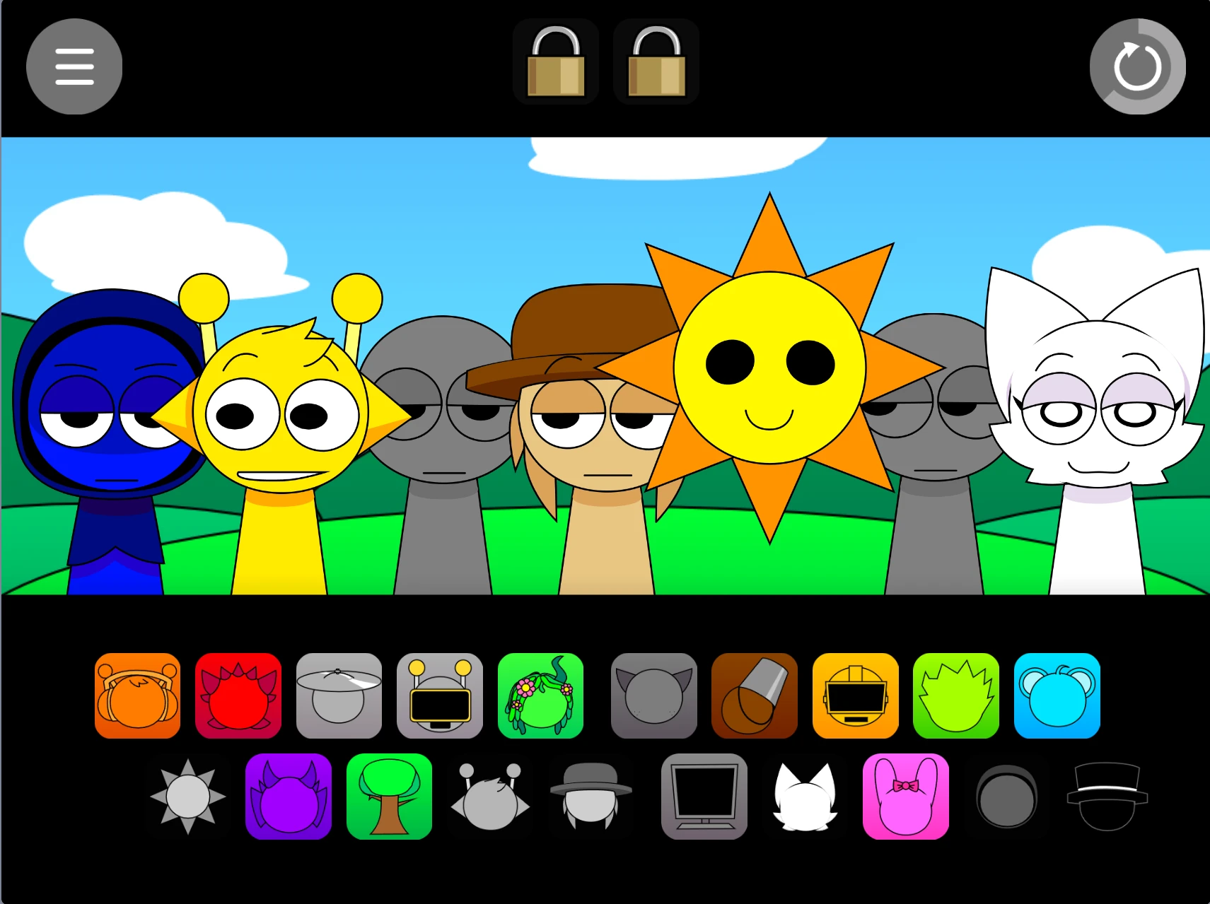 Sprunki Pyramixed music creation interface
