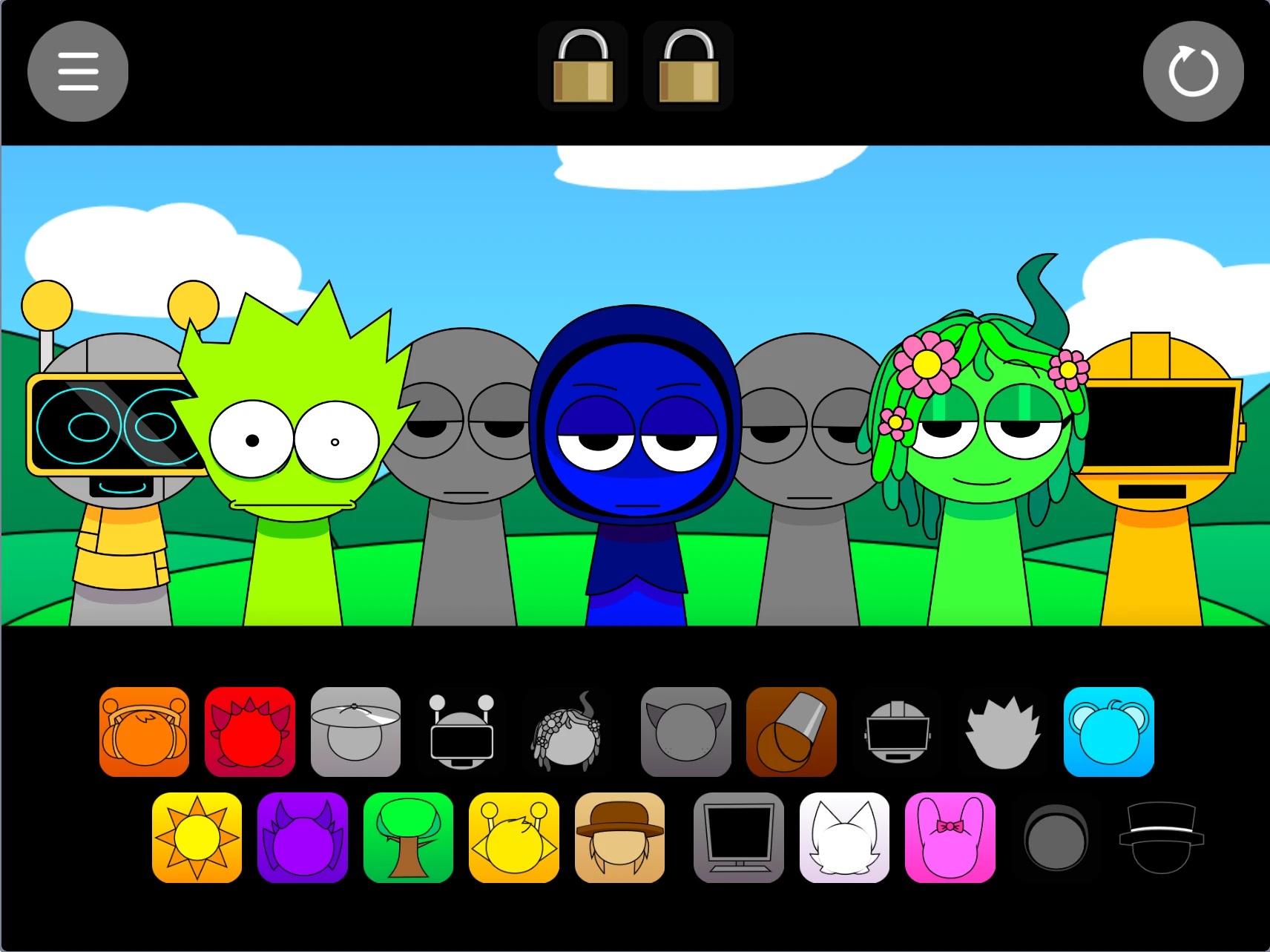 Sprunki Pyramixed multiple characters making music together