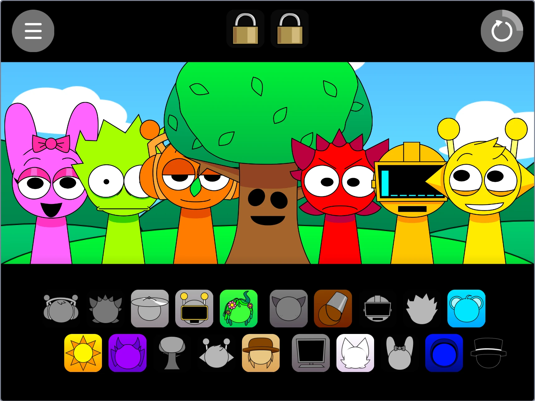 Sprunki Pyramixed sound effects menu