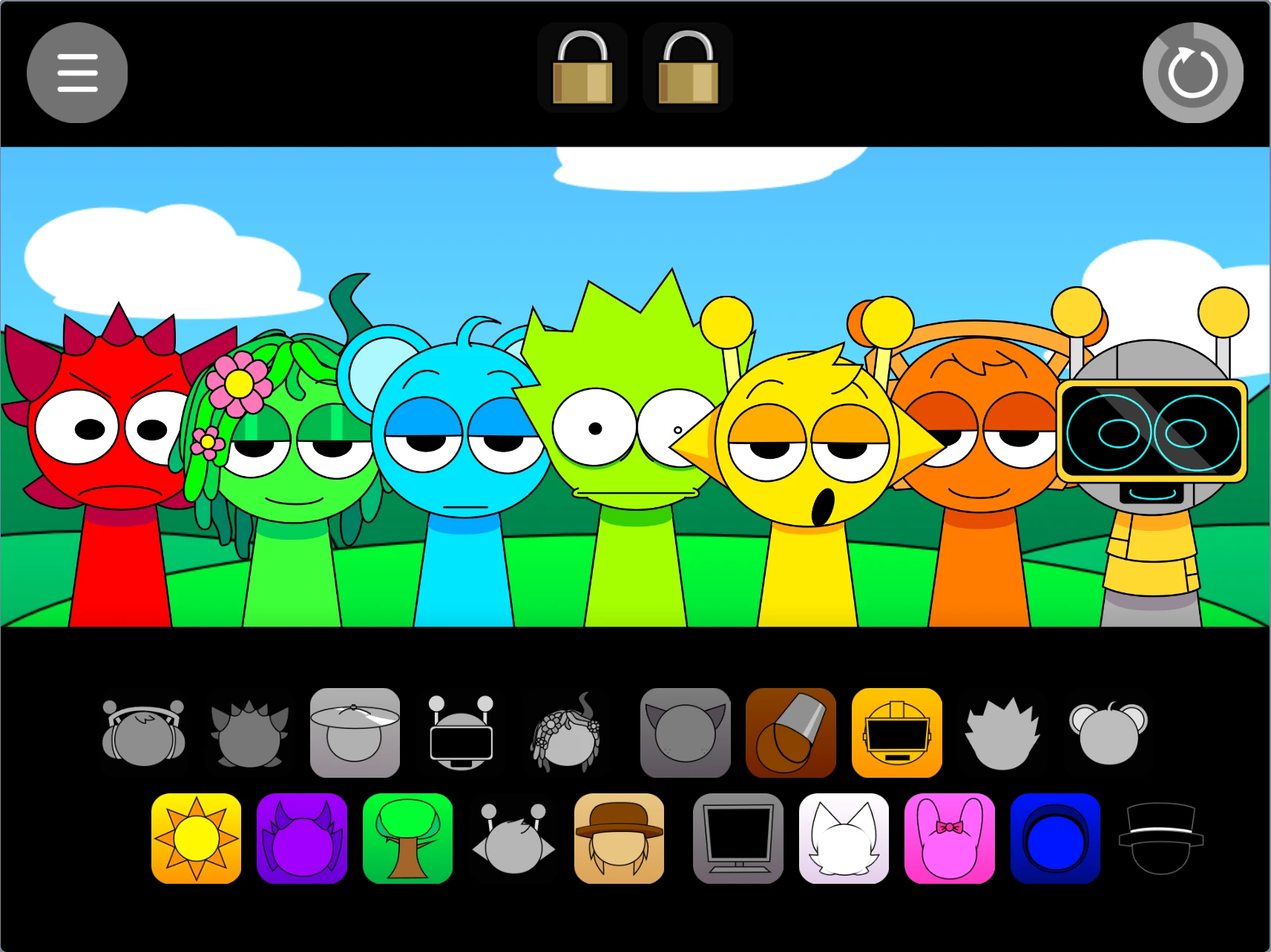 Sprunki Pyramixed advanced music creation screen