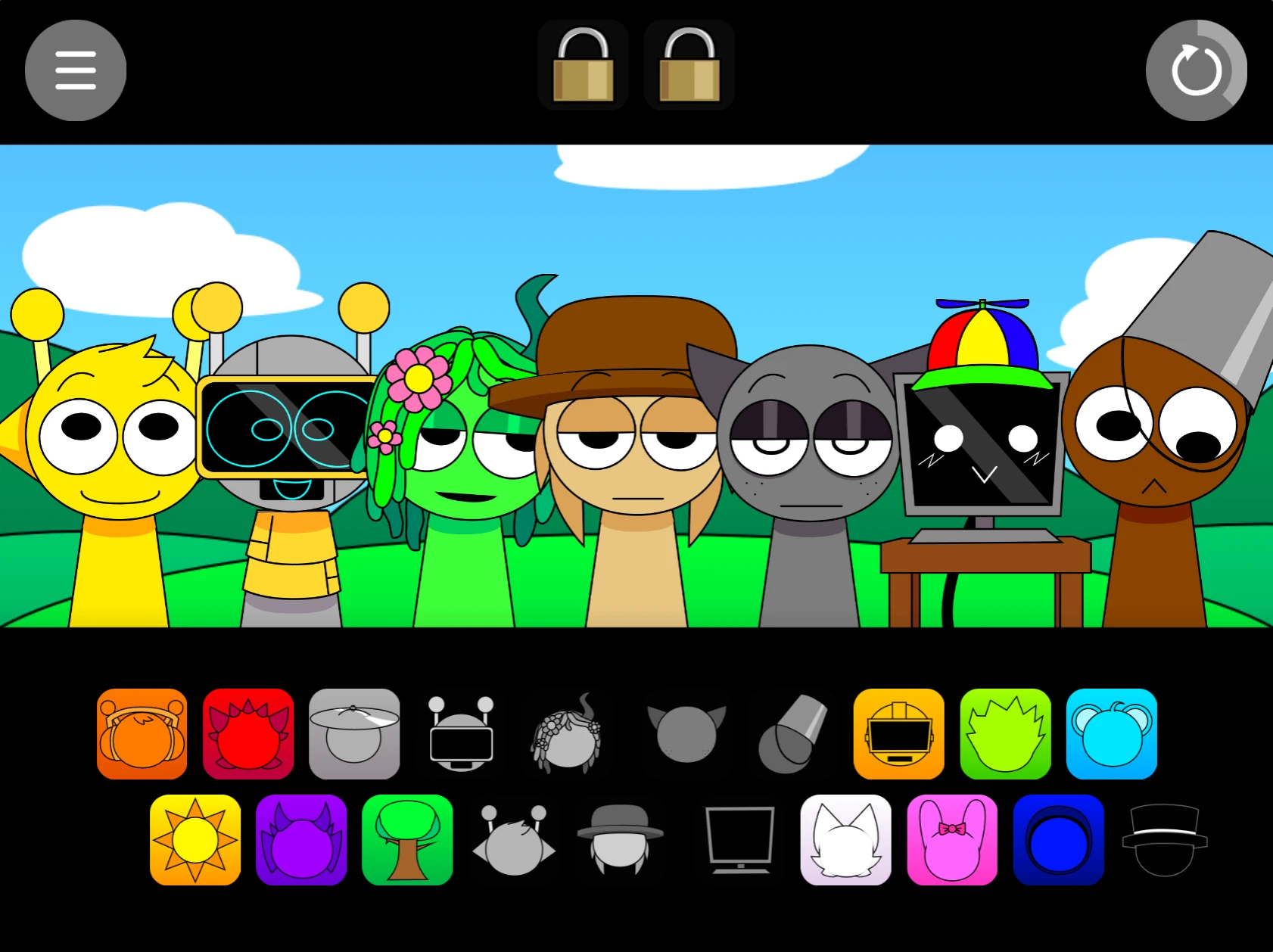 Sprunki Pyramixed Remix new character selection