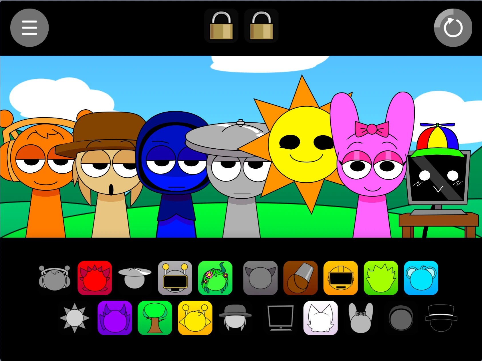 Sprunki Pyramixed Remix multiple character arrangement