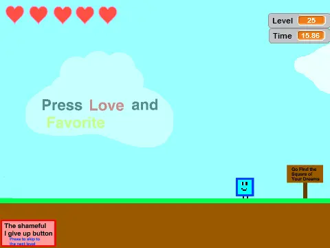 Square Platformer logo cover featuring square character and challenging level design