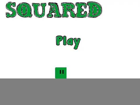 Squared platformer logo cover featuring colorful square character and platform elements