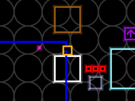 Squares platformer logo - minimalist pen-based vector platformer design with geometric aesthetics