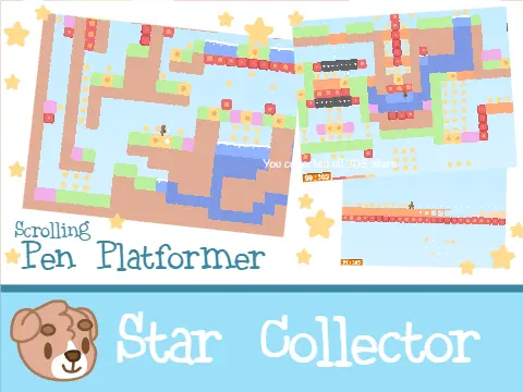 Star Collector Pen Platformer logo with stars and platforming elements