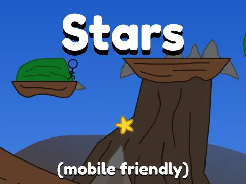 stars mobile-friendly platformer logo cover featuring red rock canyon and starry sky