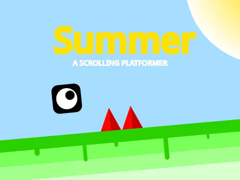 Summer scrolling platformer logo cover featuring vibrant summer level design