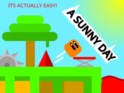 Sunny Day platformer logo - bright cheerful platforming adventure design