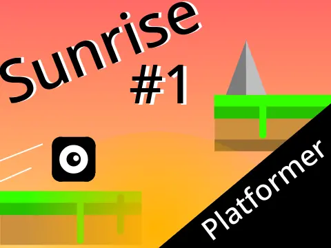 Sunrise platformer logo with sunrise theme and The Fat Rat music branding