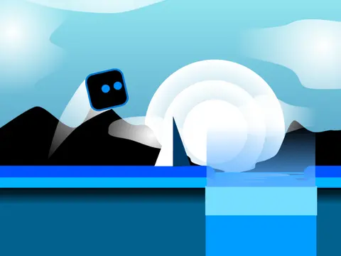 Sunrise platformer logo - dawn-themed platformer with swipe controls for iPad