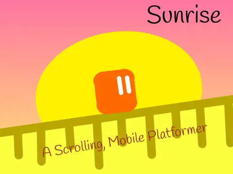 Sunrise game logo with sunrise theme for scrolling platformer