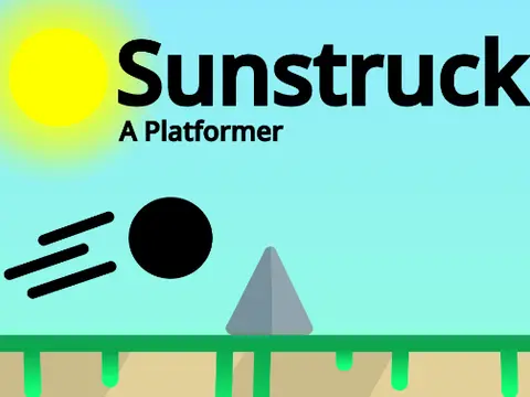 sunstruck a mobile friendly platformer logo cover with colorful art