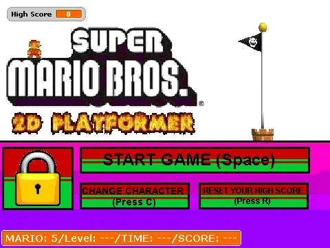 Super Mario Bros. 2D platformer logo - classic Mario game kit