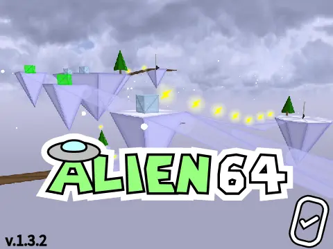Super Robot 64 3D platformer logo featuring robot character in 3D environment