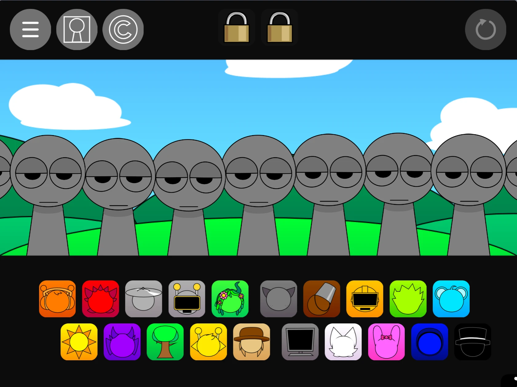 Super Sprunki Pyramixed 0.9 Remix gameplay screen